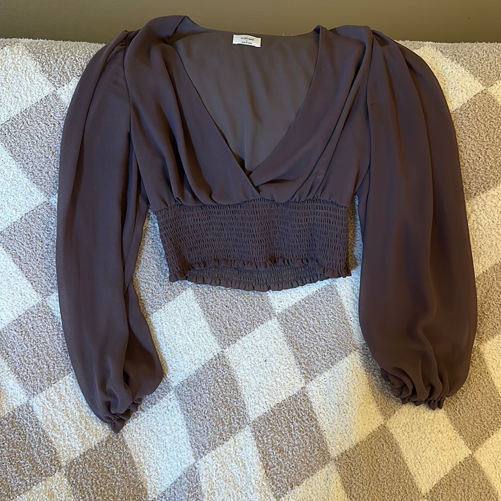 Aritzia brown Wilfred blouse